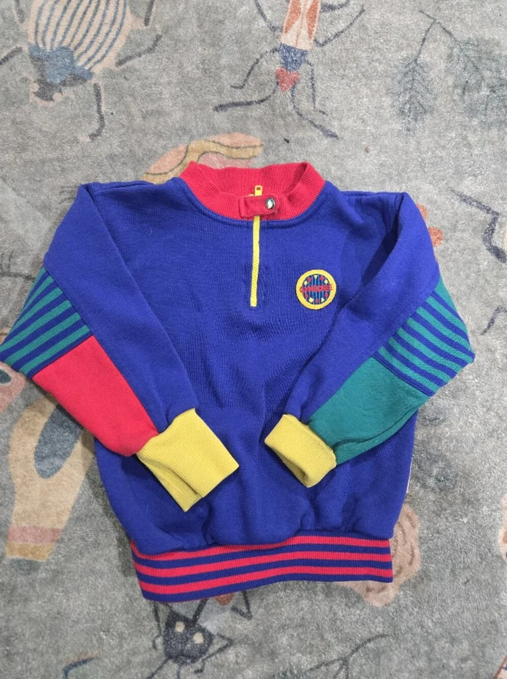 Vintage Gymboree Colorblock Pullover Sweatshirt in Blue, Green & Red